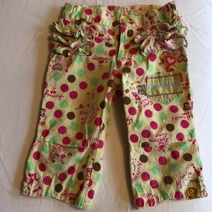 Oilily Girls size 4 Embellished Capri Pants FUN!